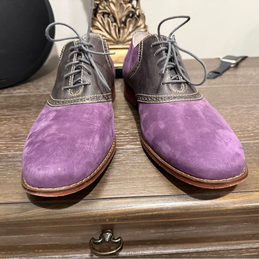 Size 12 Elegant & Unique Purple and Gray Men's Cole Haan Shoes - Picture 3 of 7